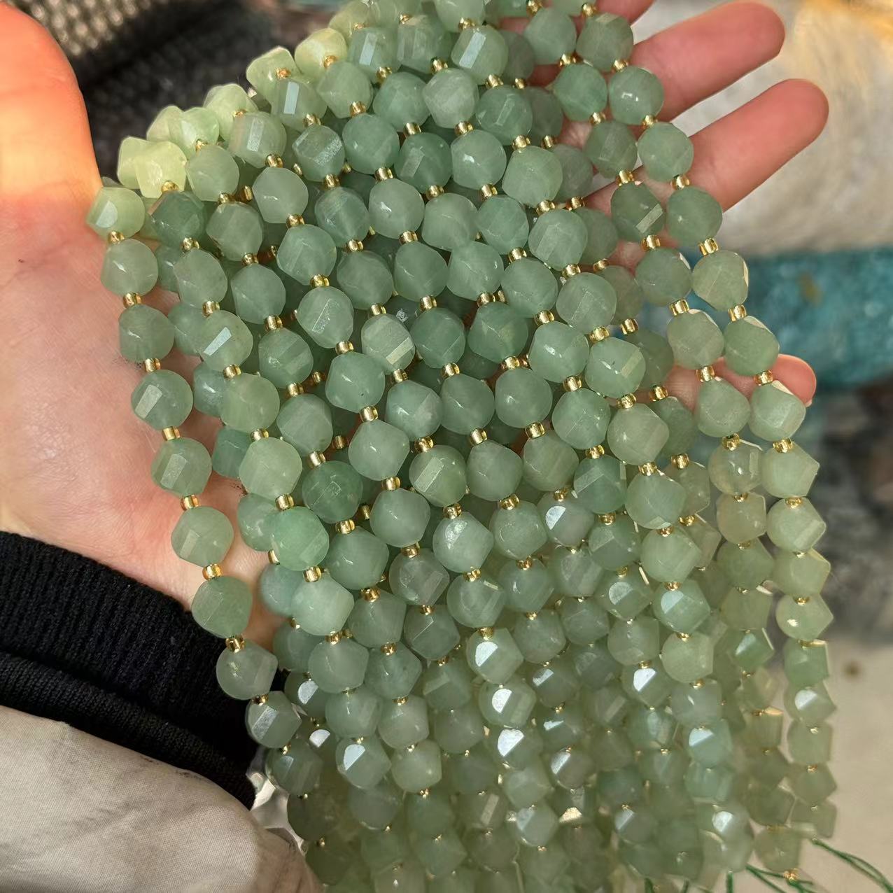 10*9mm Spiral Facet Gemstone Beads Strand