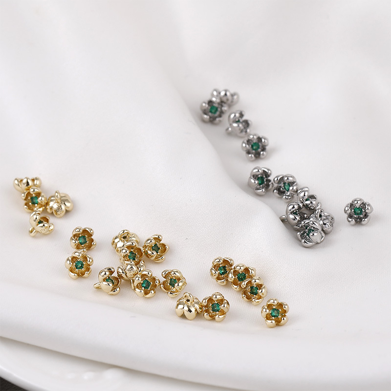 Little Flower Pendant with Colored Zircon Core