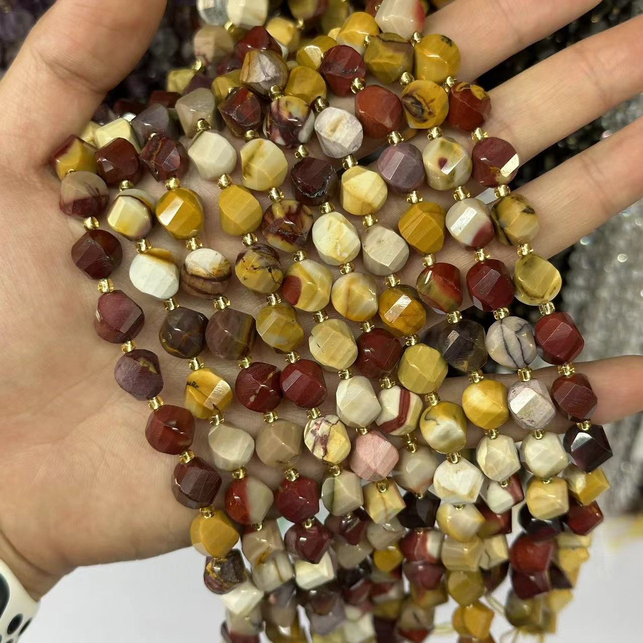 10*9mm Spiral Facet Gemstone Beads Strand