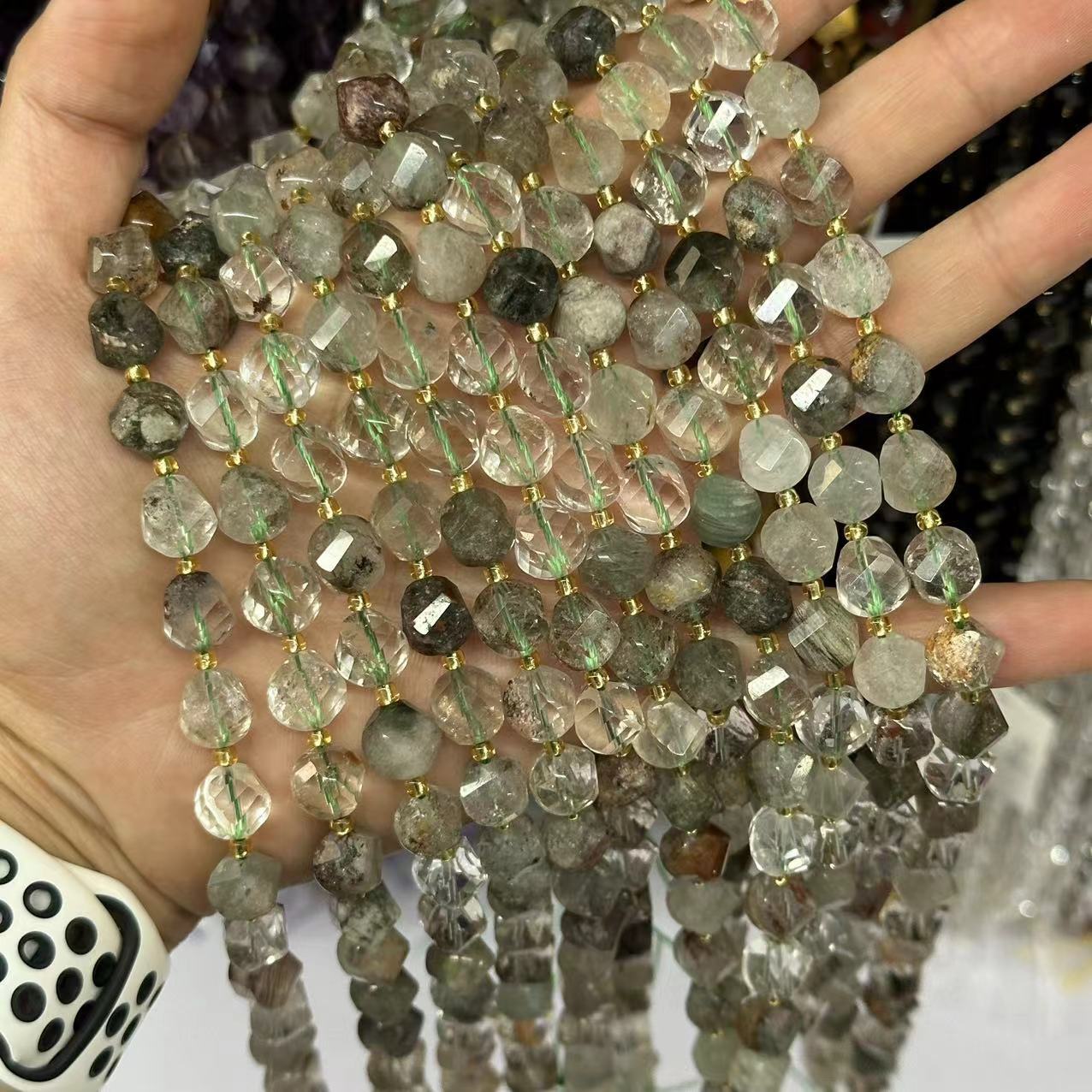 10*9mm Spiral Facet Gemstone Beads Strand