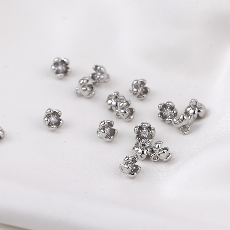 Little Flower Pendant with Colored Zircon Core