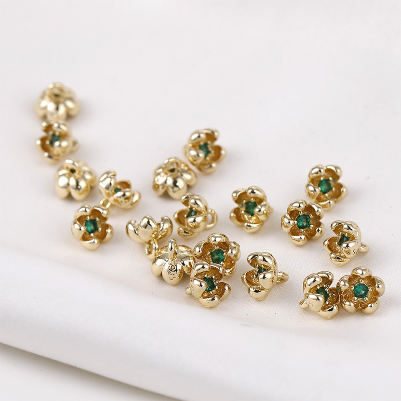 Little Flower Pendant with Colored Zircon Core