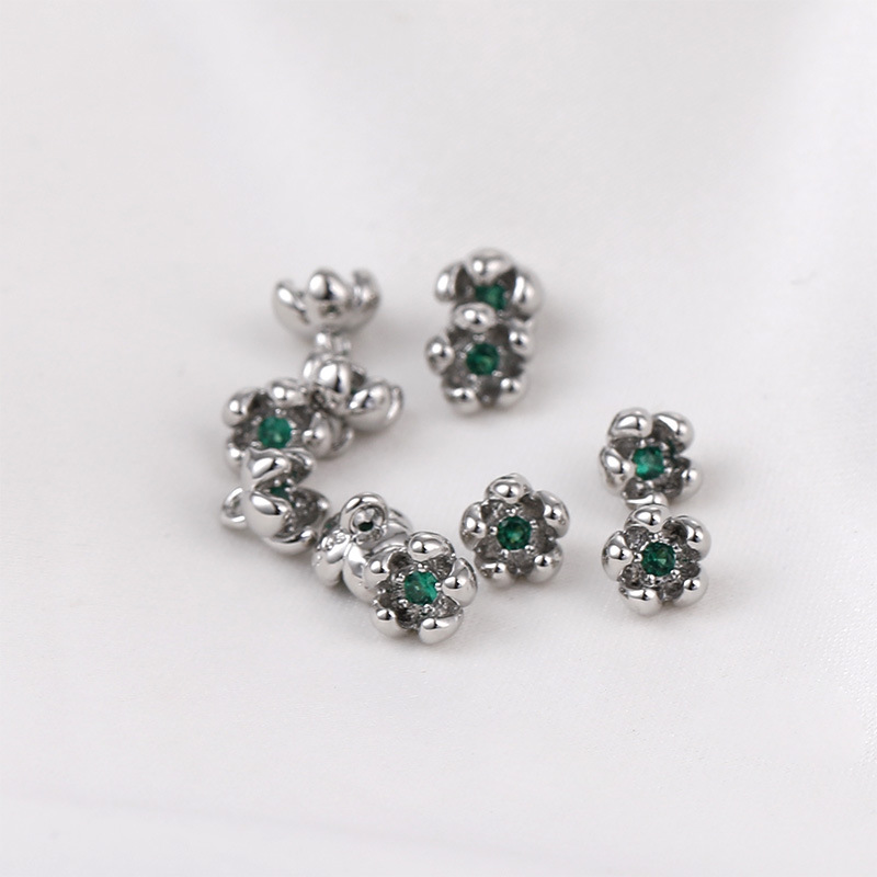 Little Flower Pendant with Colored Zircon Core