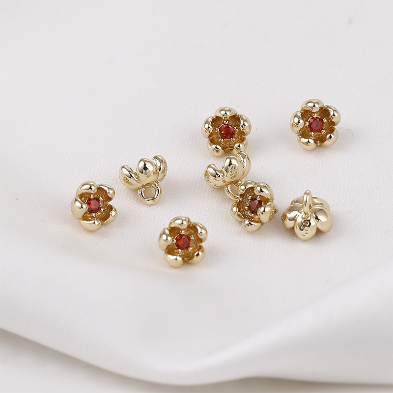 Little Flower Pendant with Colored Zircon Core