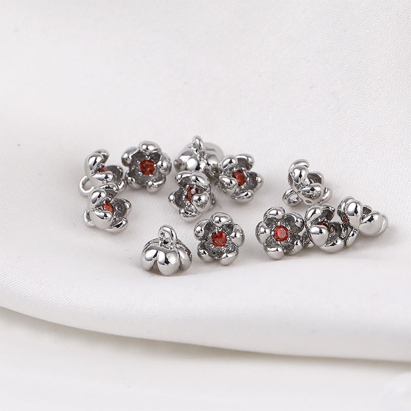 Little Flower Pendant with Colored Zircon Core