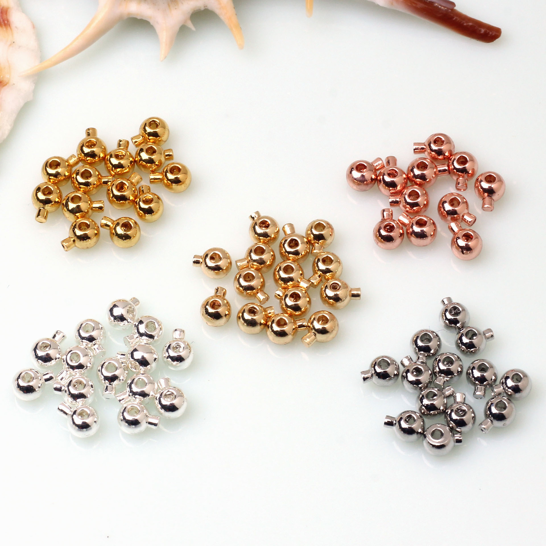 Press Type Stopper Beads for Bracelets and Necklaces Locker Seperator