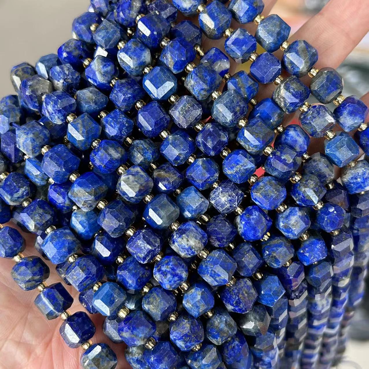 8mm Facet Square Gemstone Beads Strand