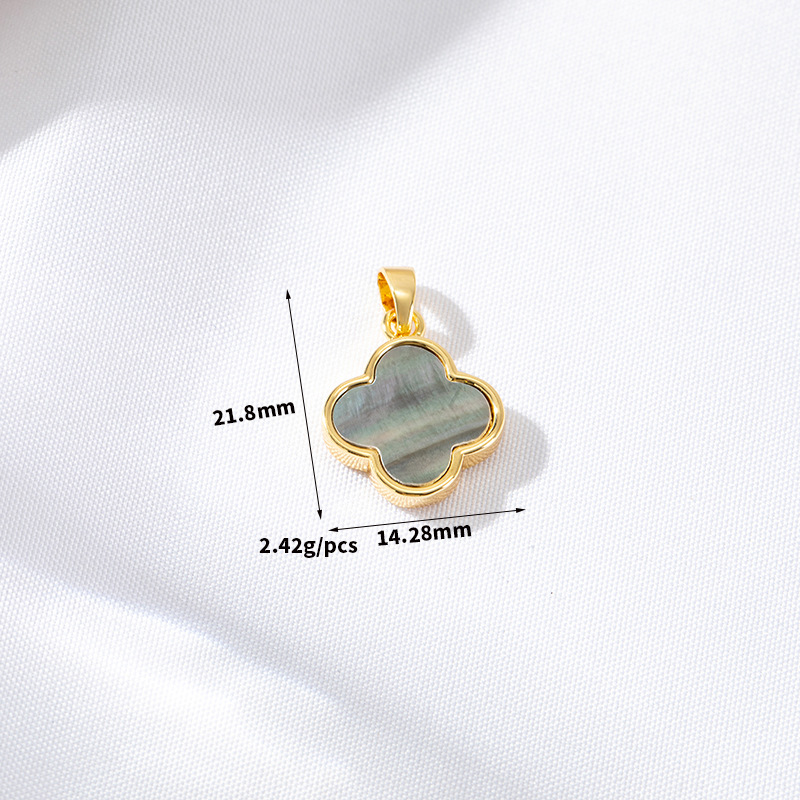 Mica Shell Pendant Heart Four-leaf Clover Round Oval