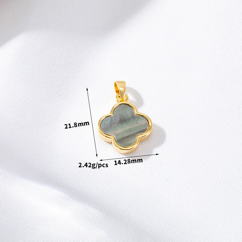 Mica Shell Pendant Heart Four-leaf Clover Round Oval
