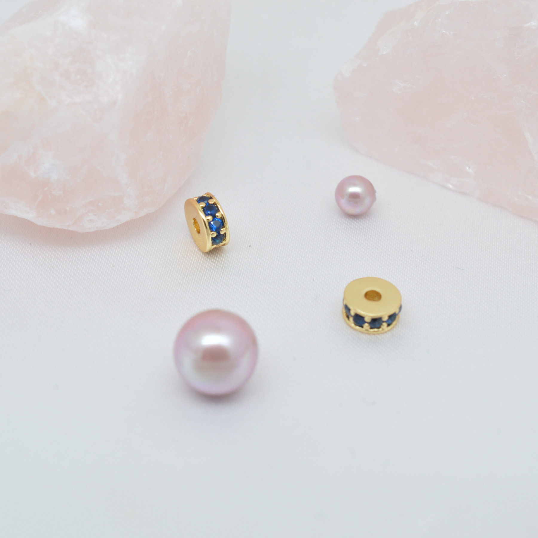 Colored Zircon Inlaid Wheel Spacer Bead 6mm 7mm 8mm