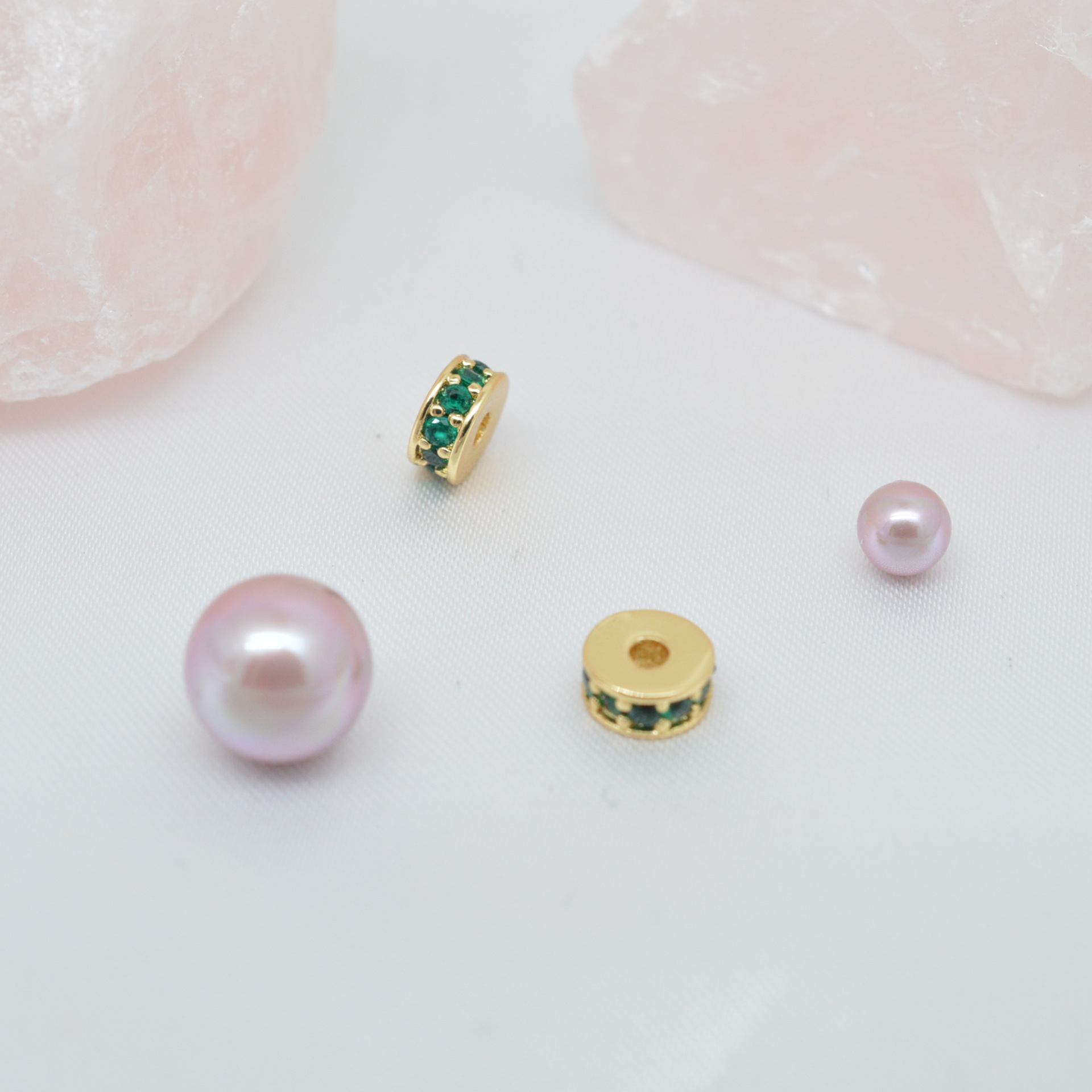 Colored Zircon Inlaid Wheel Spacer Bead 6mm 7mm 8mm