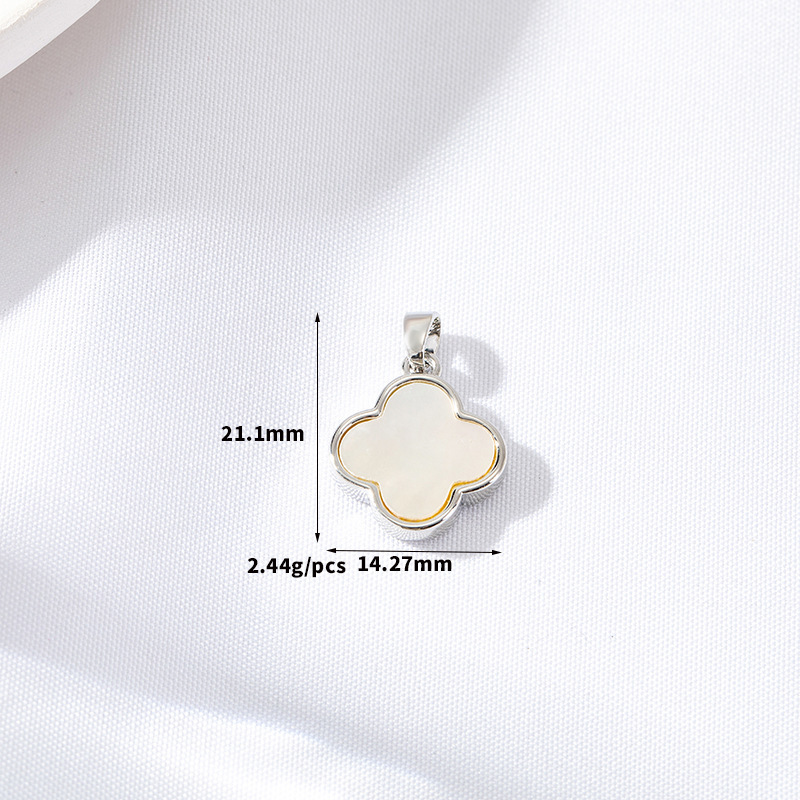 Mica Shell Pendant Heart Four-leaf Clover Round Oval
