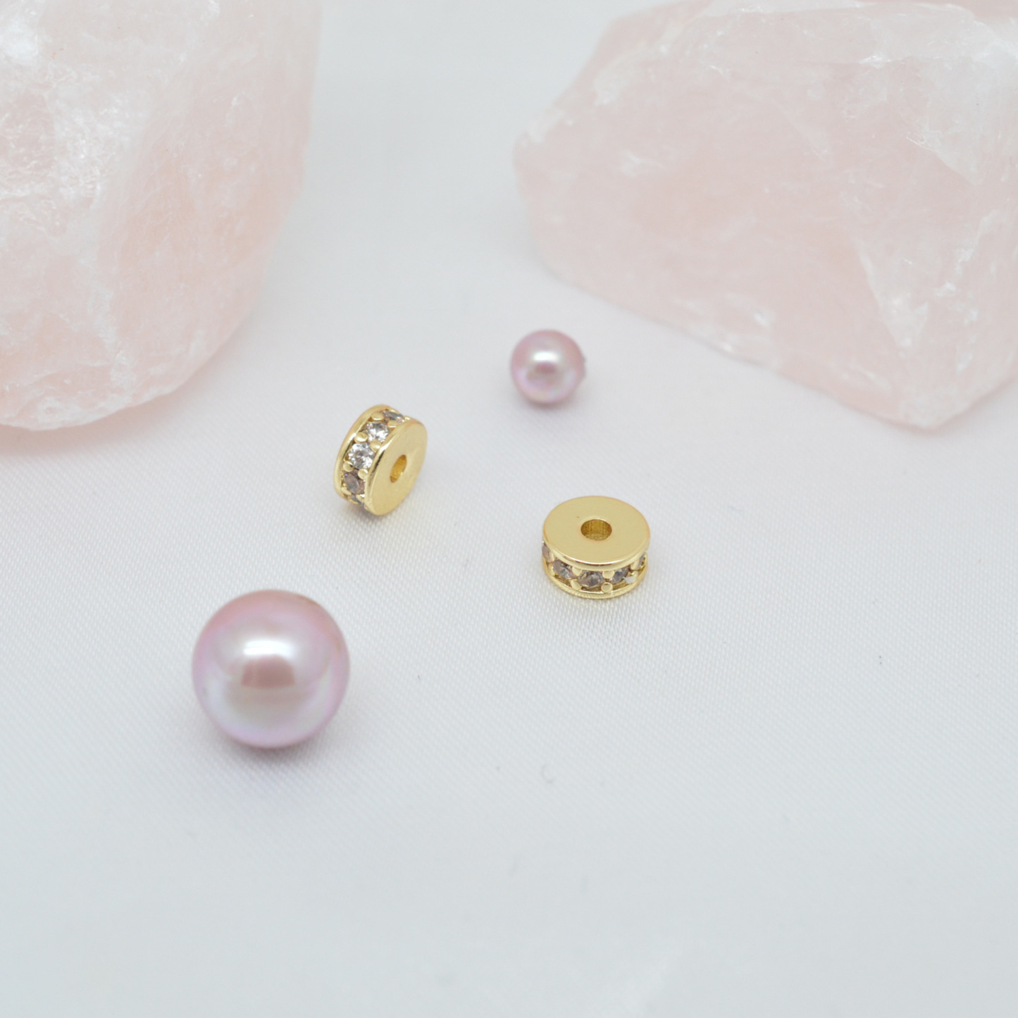 Colored Zircon Inlaid Wheel Spacer Bead 6mm 7mm 8mm