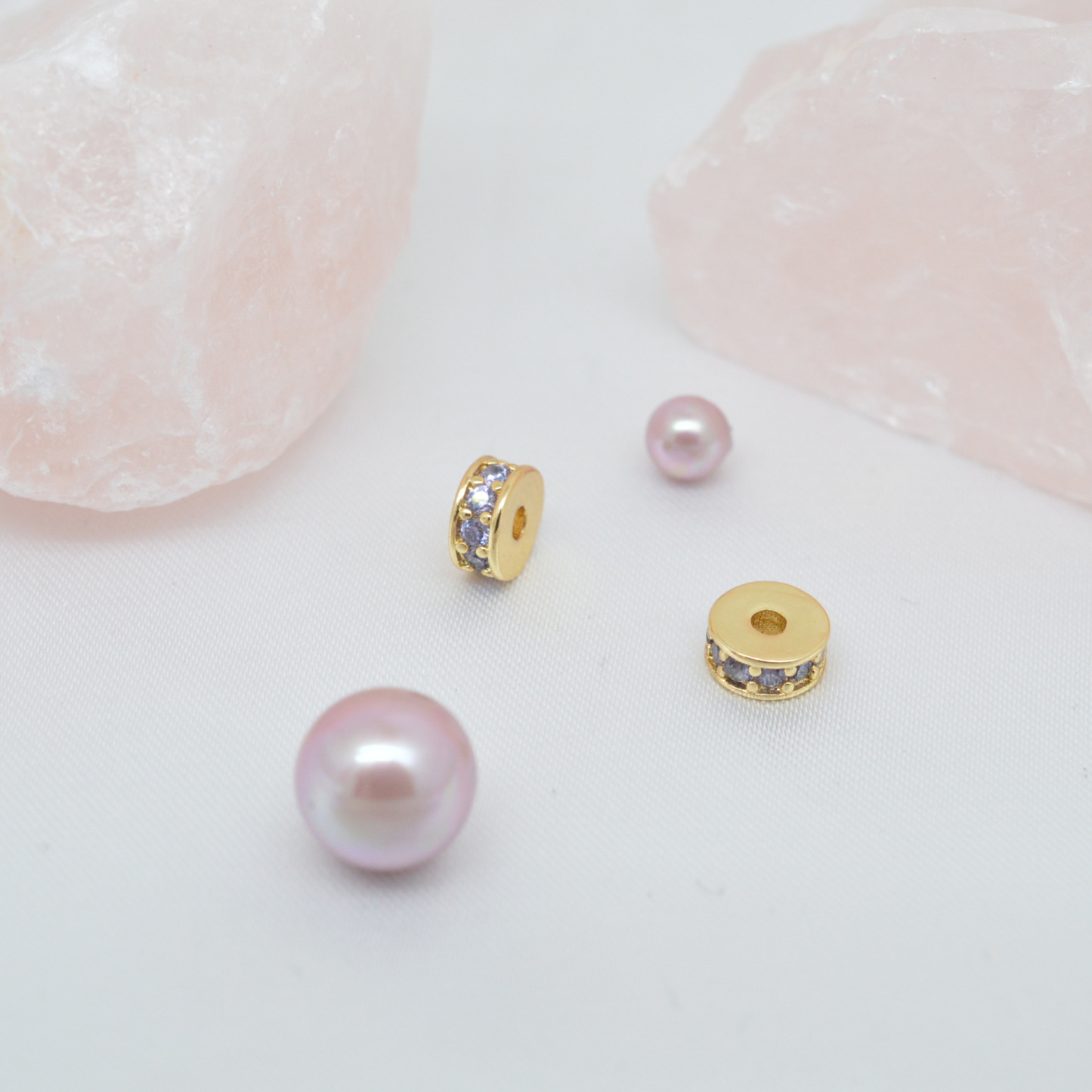 Colored Zircon Inlaid Wheel Spacer Bead 6mm 7mm 8mm