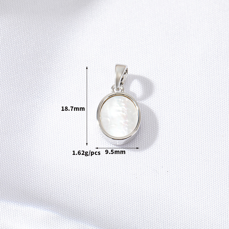 Mica Shell Pendant Heart Four-leaf Clover Round Oval