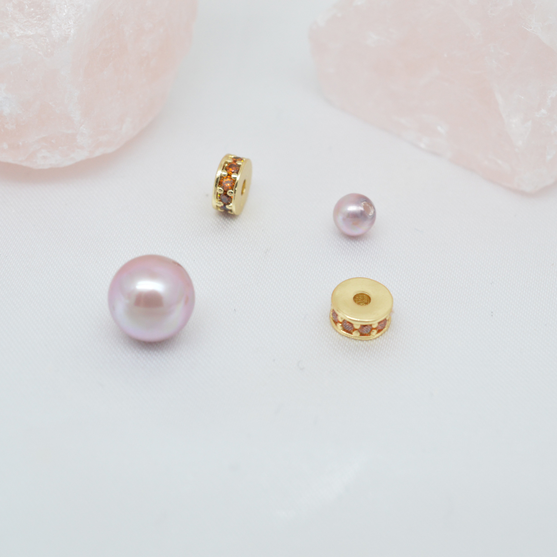 Colored Zircon Inlaid Wheel Spacer Bead 6mm 7mm 8mm