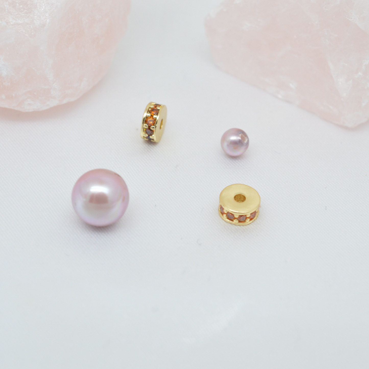 Colored Zircon Inlaid Wheel Spacer Bead 6mm 7mm 8mm