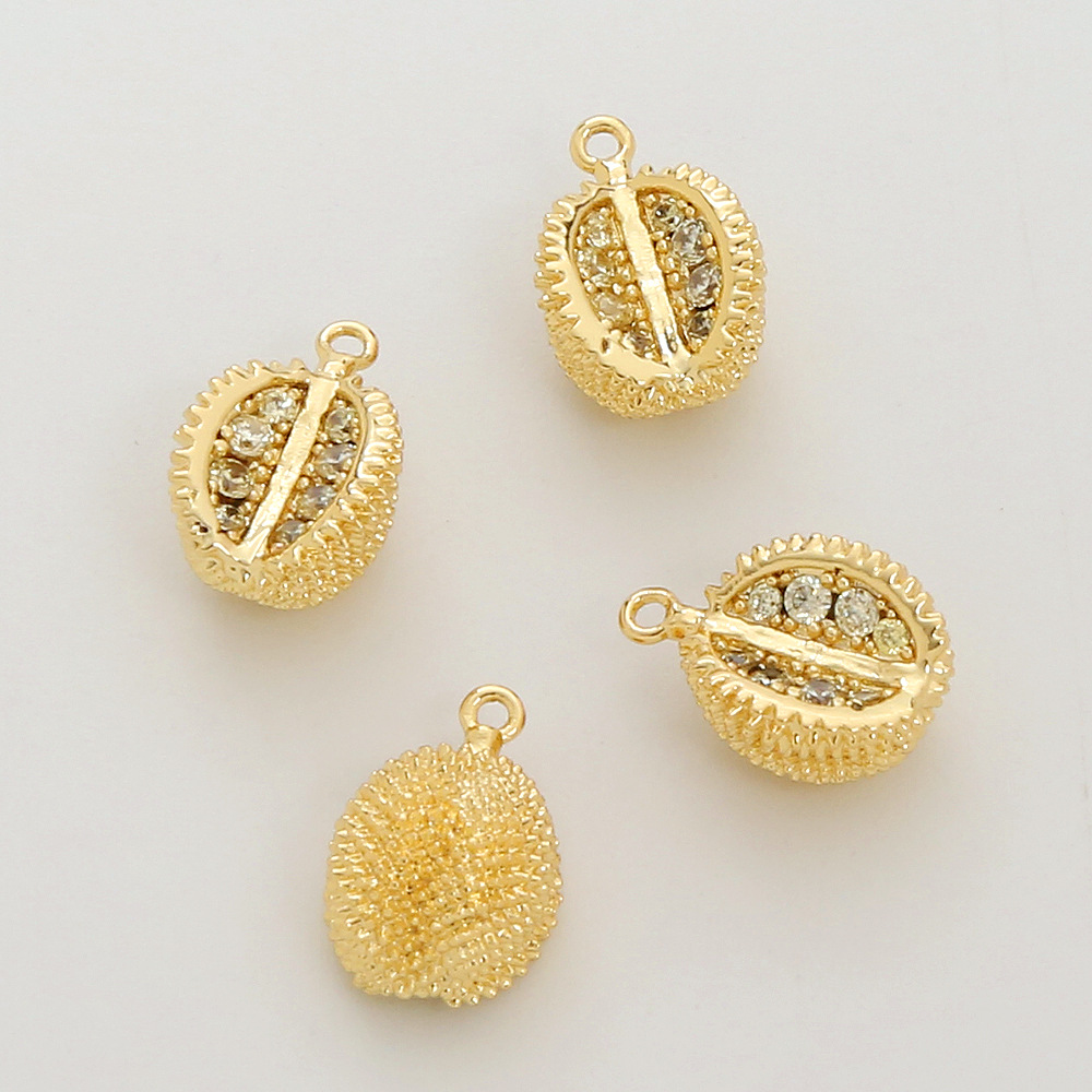 Three-Dimensional Fruit with Colored Zircon Charm Pendant