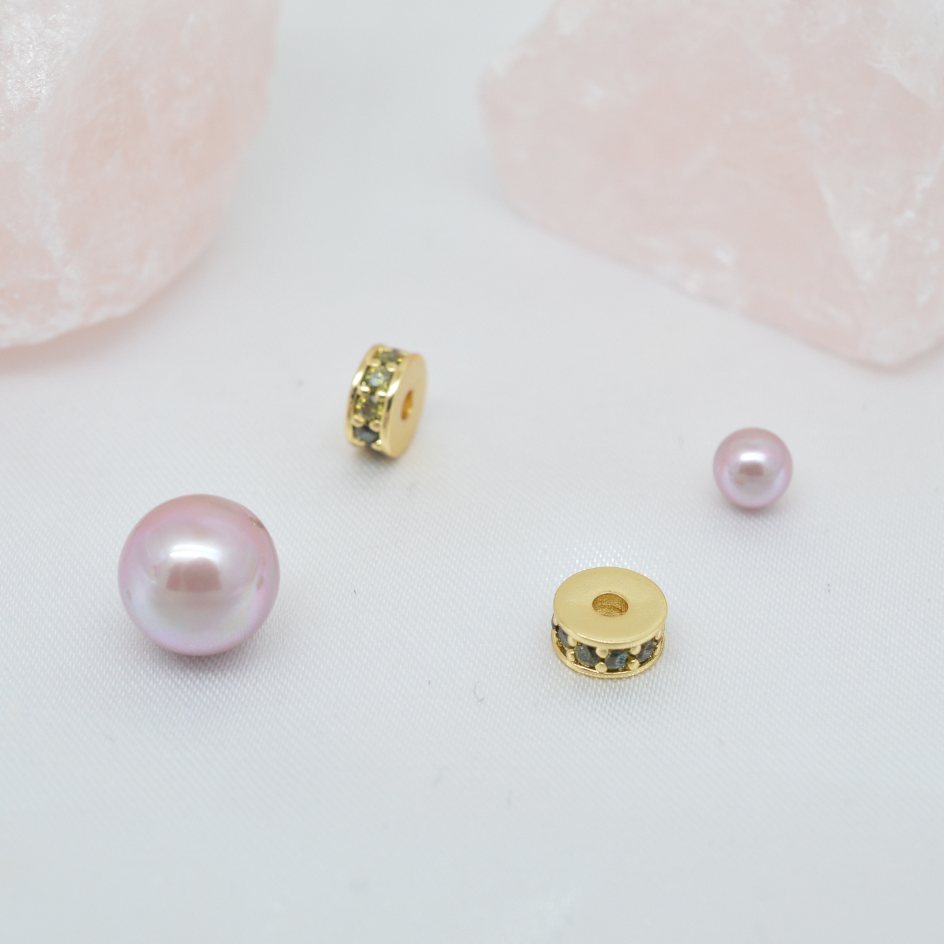 Colored Zircon Inlaid Wheel Spacer Bead 6mm 7mm 8mm