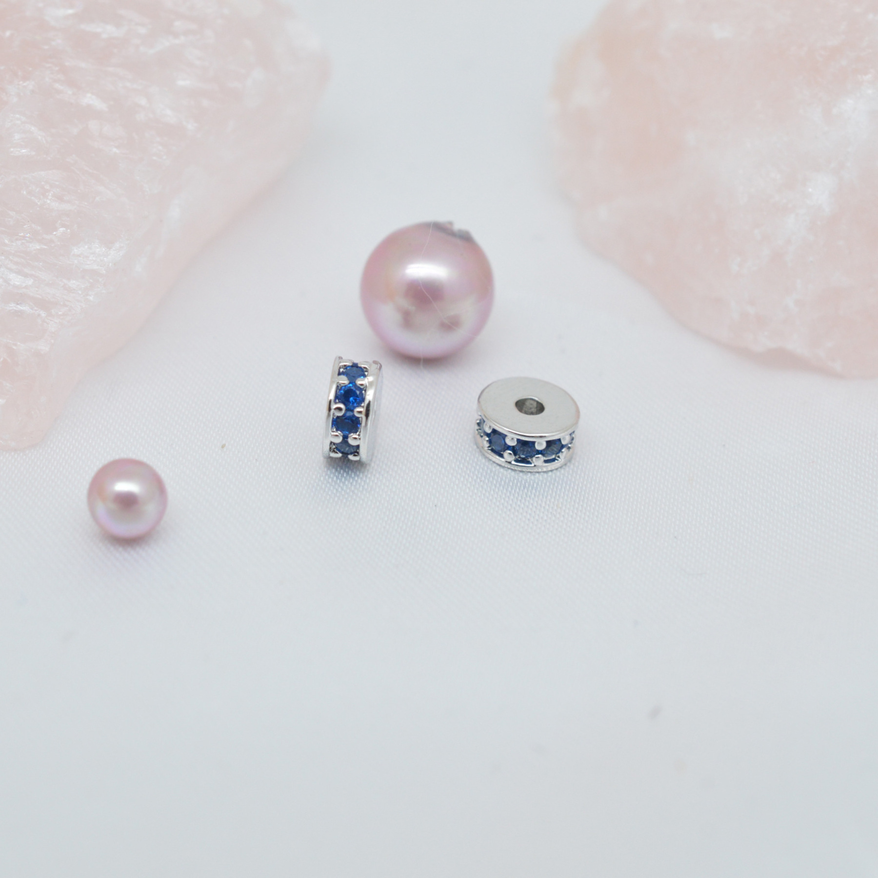 Colored Zircon Inlaid Wheel Spacer Bead 6mm 7mm 8mm