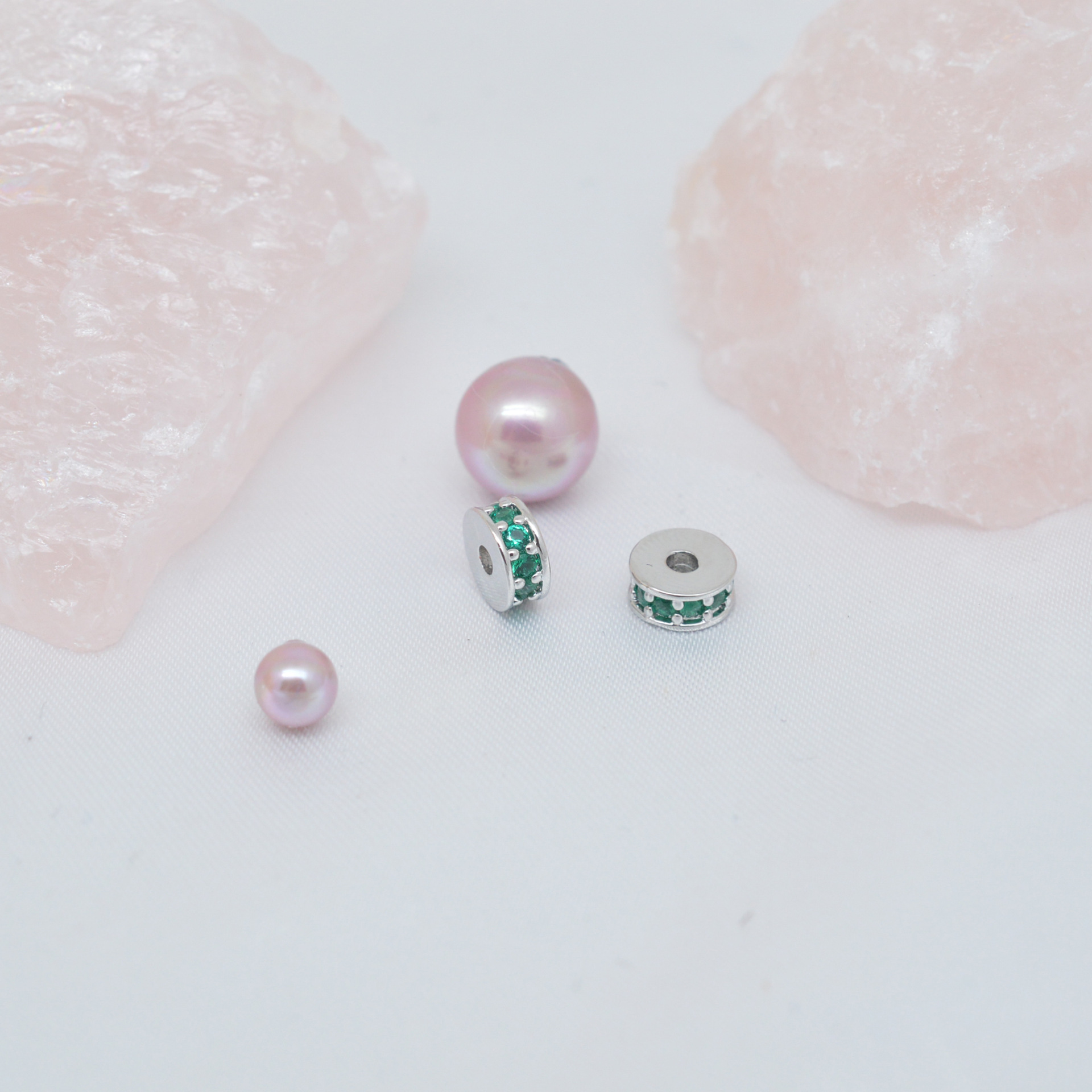 Colored Zircon Inlaid Wheel Spacer Bead 6mm 7mm 8mm