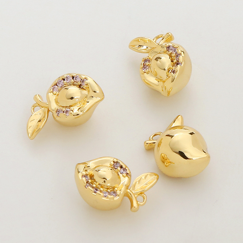 Three-Dimensional Fruit with Colored Zircon Charm Pendant