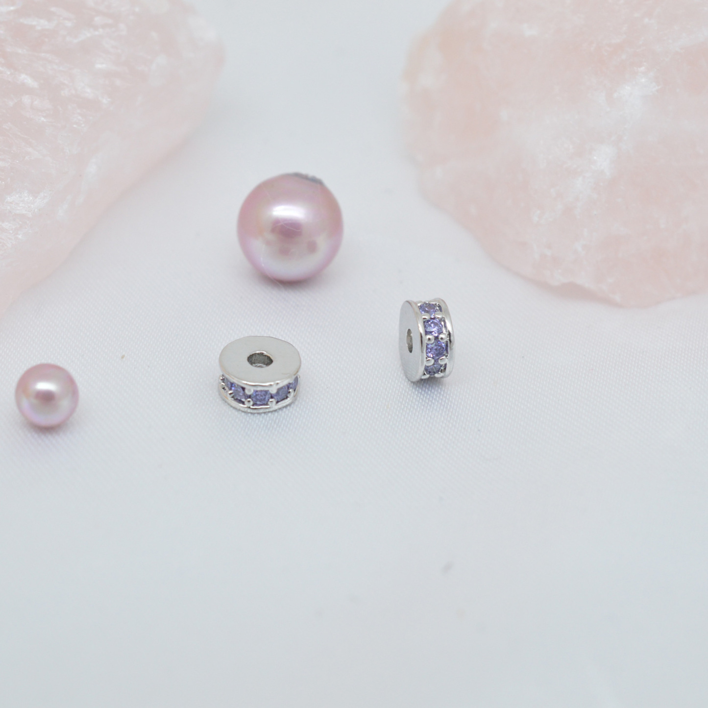 Colored Zircon Inlaid Wheel Spacer Bead 6mm 7mm 8mm