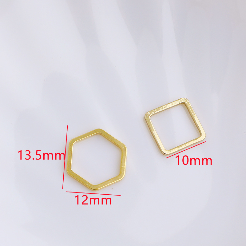14k Gold Plated Copper Geometric Frame Accessory