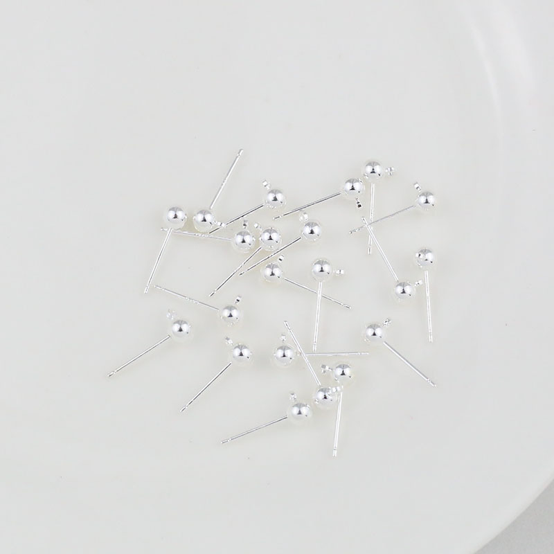 Ball Earring Studs with Close Ring for Earrings Making