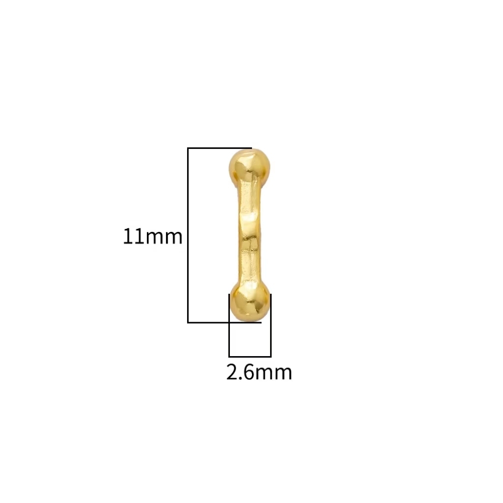 925 Sterling Silver Oar Shaped Spacer Bead for Jewelry DIY