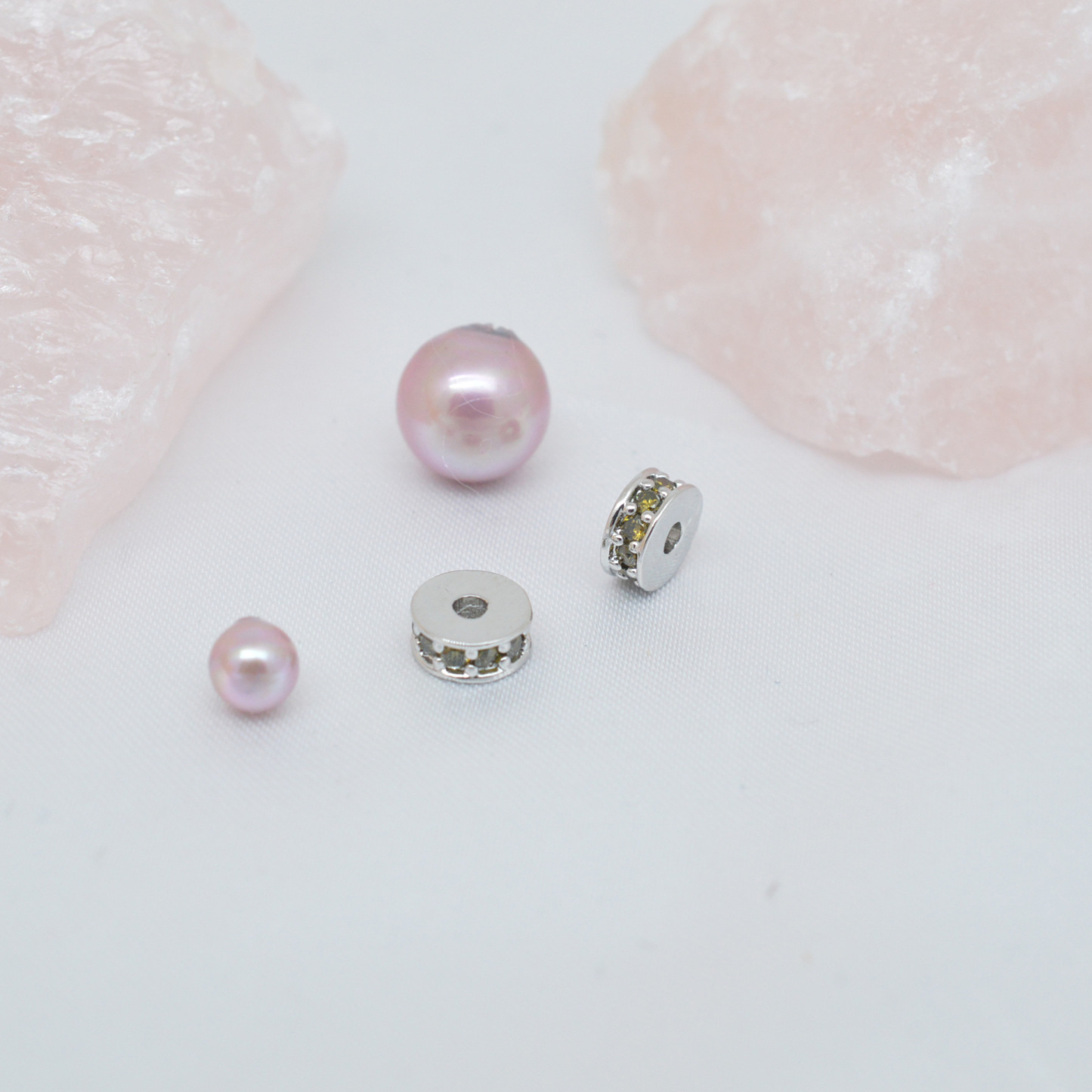 Colored Zircon Inlaid Wheel Spacer Bead 6mm 7mm 8mm