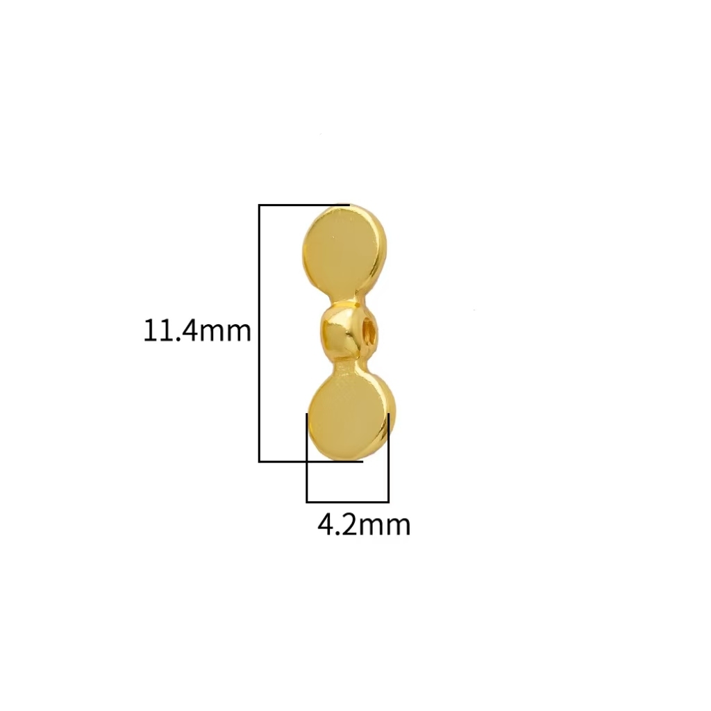 925 Sterling Silver Oar Shaped Spacer Bead for Jewelry DIY