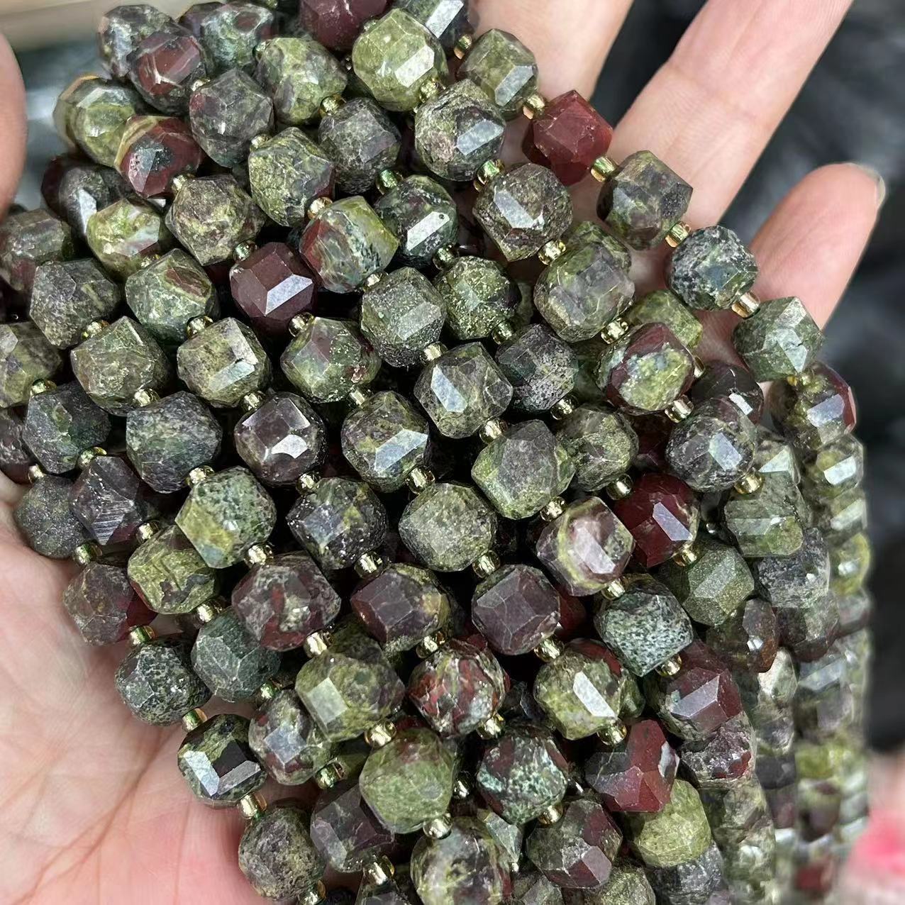 8mm Facet Square Gemstone Beads Strand