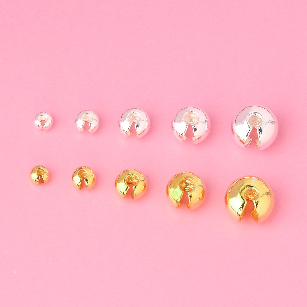 925 Sterling Silver Crimped Bead Cover Jewelry Accessory Multiple Size 