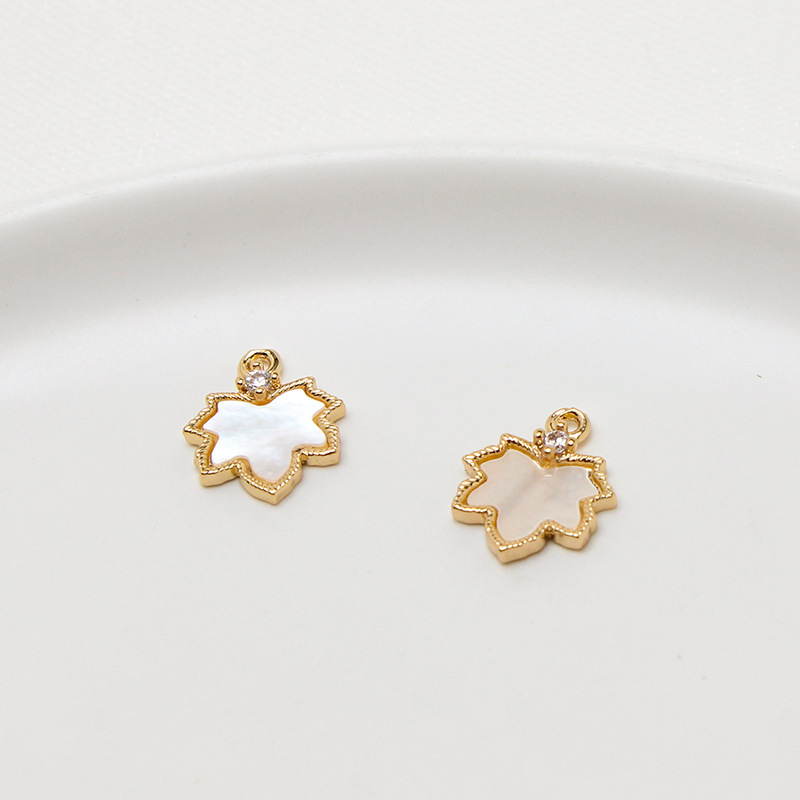 Natural White and Black Shell Inlaid Pendant Jewelry Charms