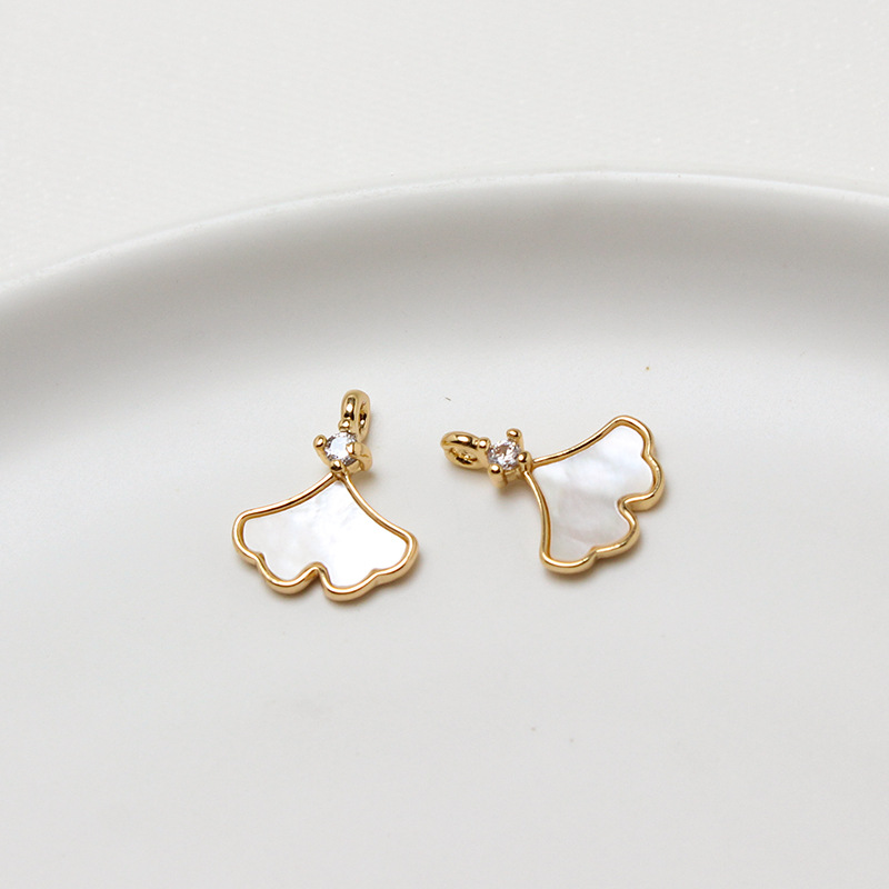 Natural White and Black Shell Inlaid Pendant Jewelry Charms