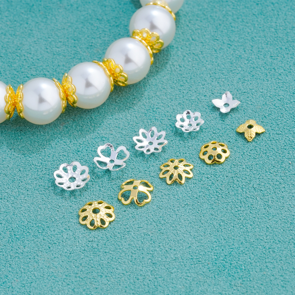 925 Sterling Silver Flower Bead Caps Spacer 10pcs Multiple Style
