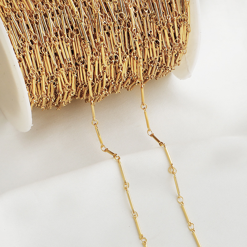 14k Gold Plated Copper Bamboo Branch Chain 1M