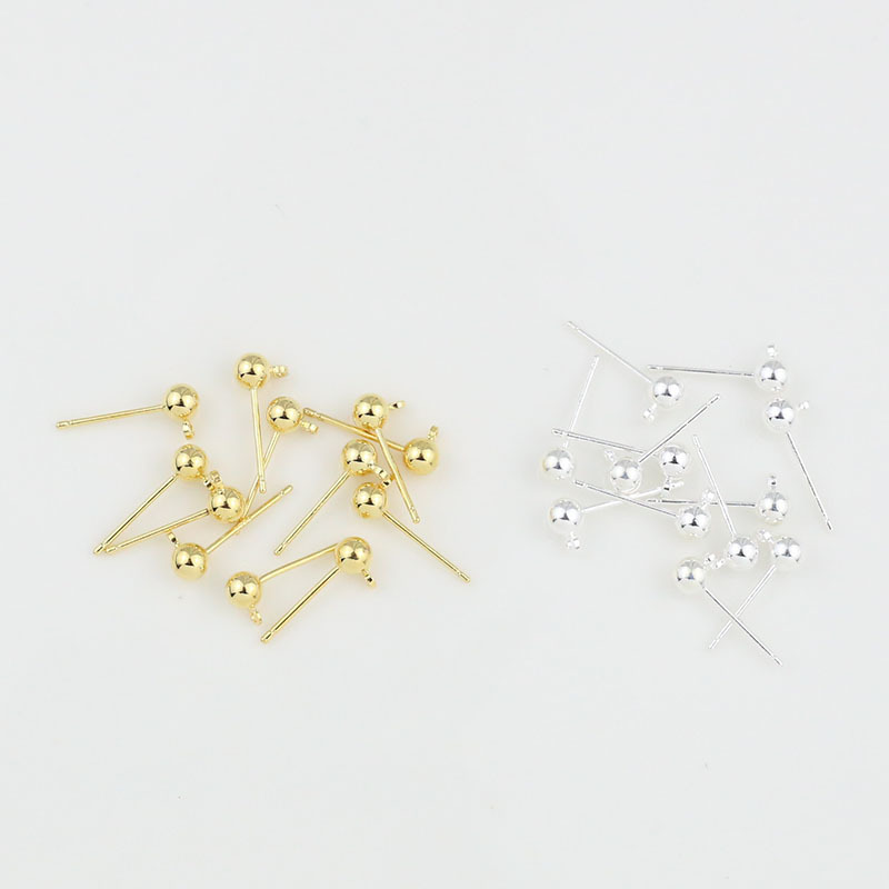 Ball Earring Studs with Close Ring for Earrings Making