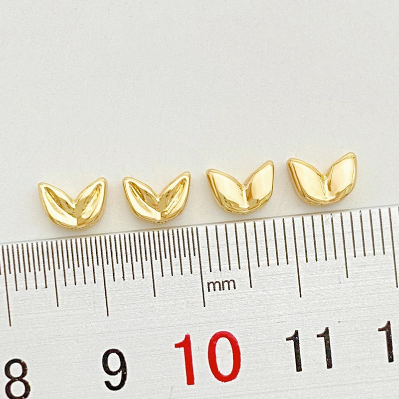 Gold Plated Double Holes Ear of Wheat Spacer Beads for Jewelry DIY 10PCS