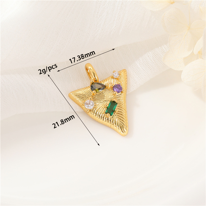14k Gold Plated Pendant Zircon Inlaid Jewelry Charms for DIY