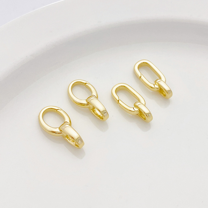 Gold Plated Oval Shaped Lobster Buckle 1 Piece