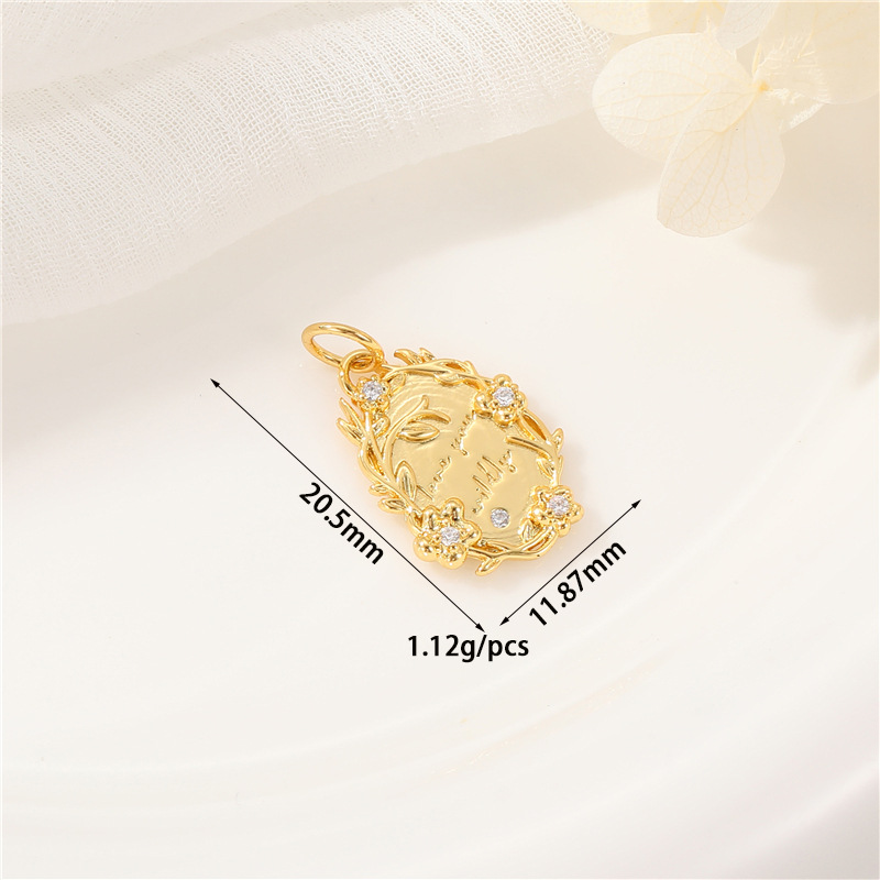 14k Gold Plated Pendant Zircon Inlaid Jewelry Charms for DIY
