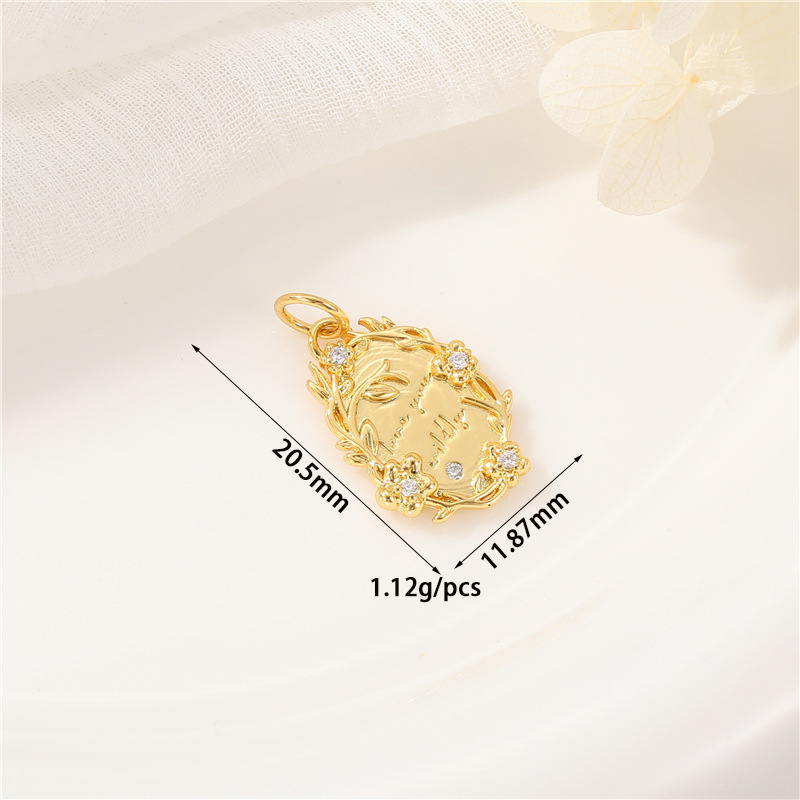 14k Gold Plated Pendant Zircon Inlaid Jewelry Charms for DIY