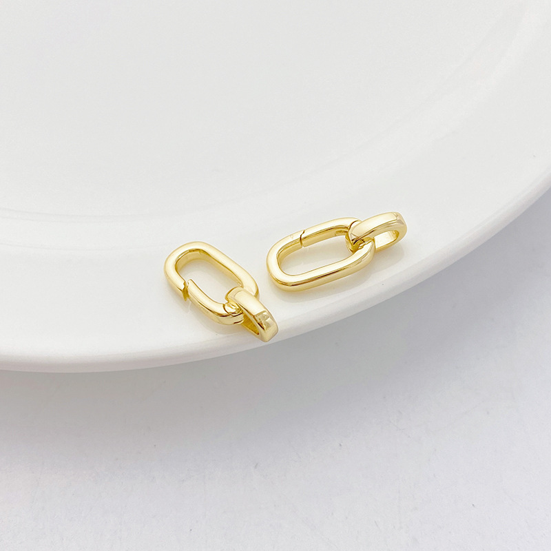 Gold Plated Oval Shaped Lobster Buckle 1 Piece