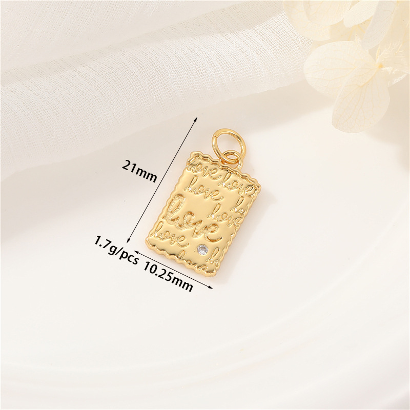 14k Gold Plated Pendant Zircon Inlaid Jewelry Charms for DIY