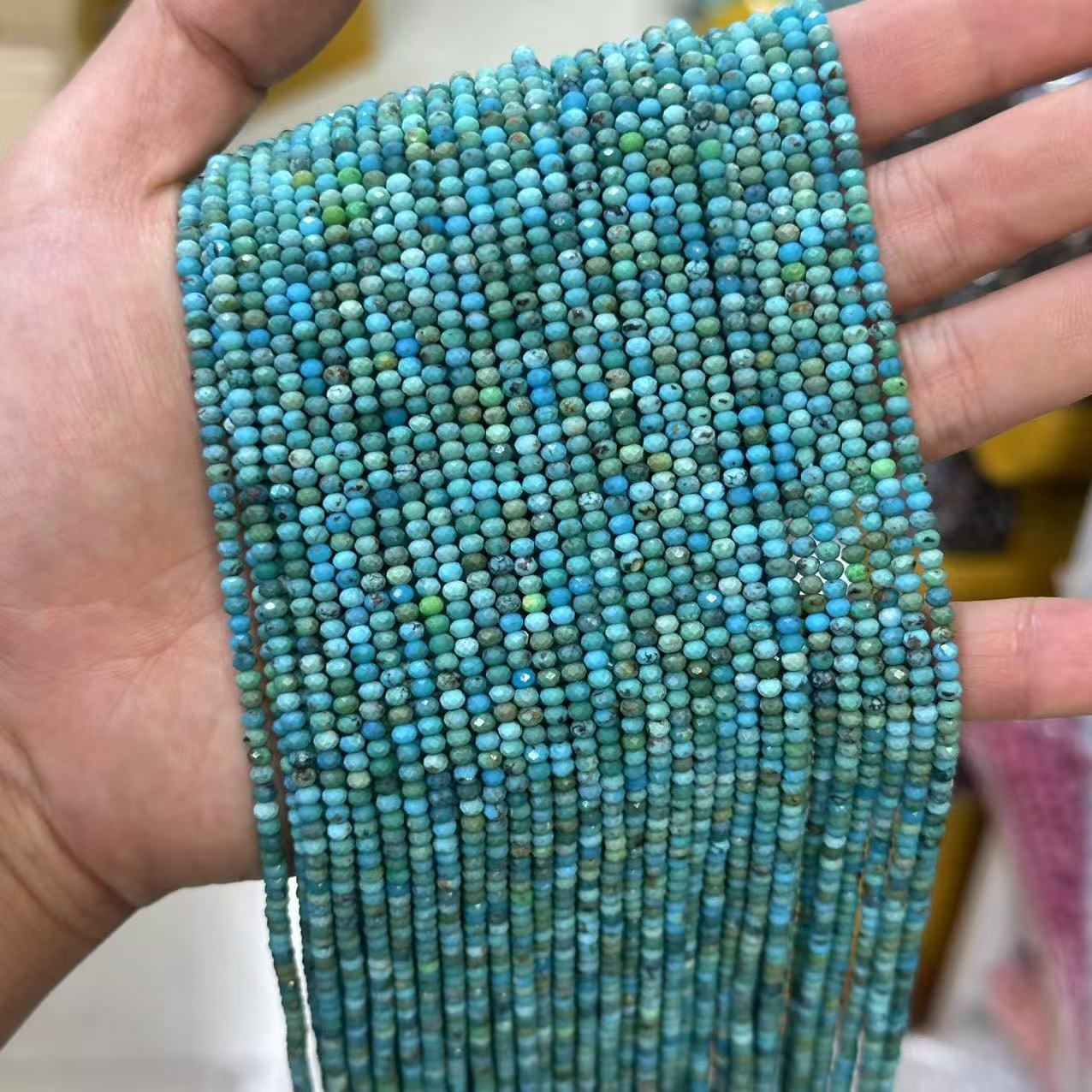 2*3mm 3*4mm Natural Gemstone Faceted Wheel Beads Strand for Jewelry DI