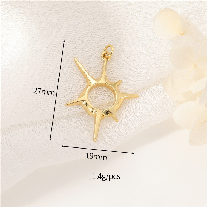 14k Gold Plated Pendant Zircon Inlaid Jewelry Charms for DIY