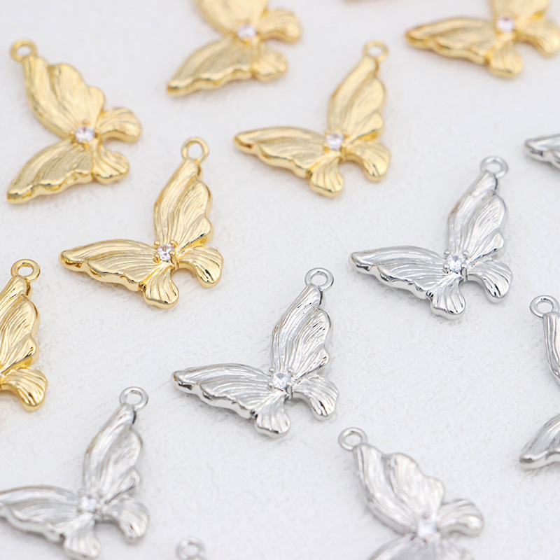 20*15mm 14k Gold Plated Copper Exquisite Butterfly Charm Pendant