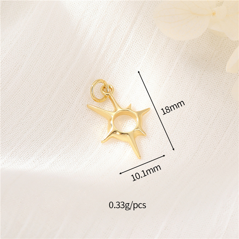 14k Gold Plated Pendant Zircon Inlaid Jewelry Charms for DIY